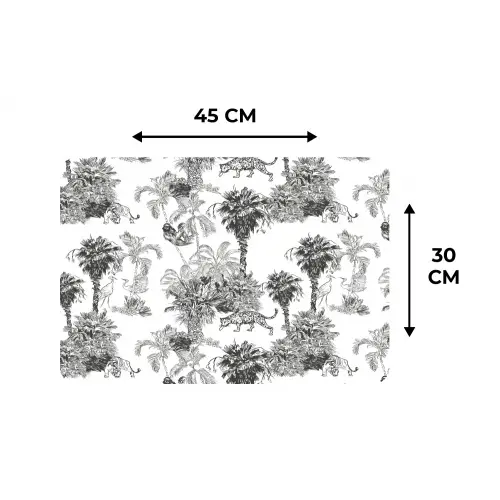 Jungle - Dieren - Grijs Placemat vinyl groot 368 -specs