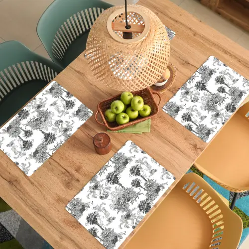 Jungle - Dieren - Grijs Placemat vinyl groot 368 -zzsfeer5_Kitchenyeah-website