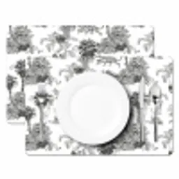 Jungle - Dieren - Grijs Placemat vinyl groot 368 -zzsfeer2_Kitchenyeah-website