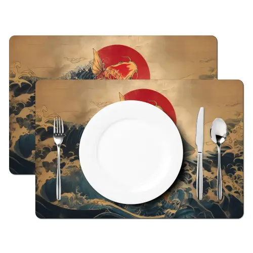 Koi - Zee - Golven - Zon Placemat vinyl groot -zzsfeer2_Kitchenyeah-website