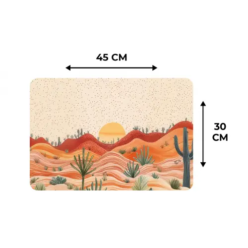 Landschap - Heuvels - Zonsondergang Placemat vinyl groot -specs
