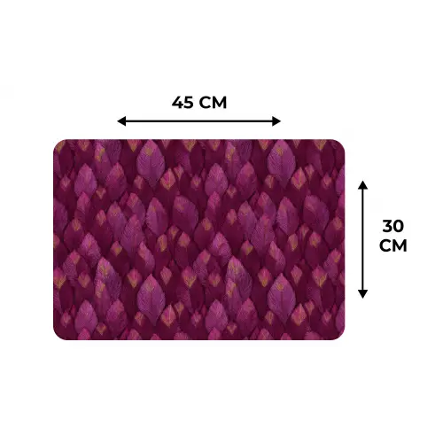 Bladeren - Patroon - Burgundy Placemat vinyl groot 368 -specs
