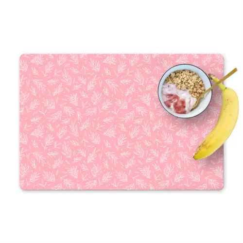 Bladeren - Planten - Roze - Patroon Placemat vinyl groot -zzzproduct_Kitchenyeah-website