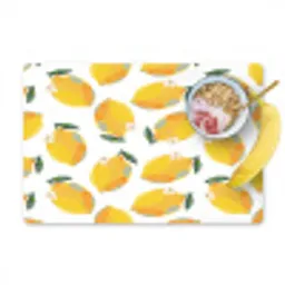 Citroenen - Wit - Bloemen - Patroon Placemat vinyl groot 368 -zzzproduct_Kitchenyeah-website