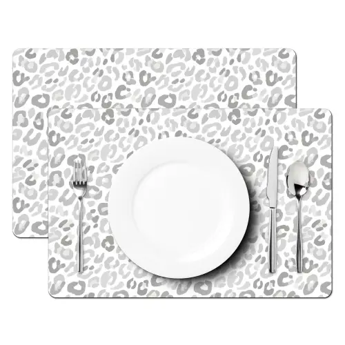 Luipaard - Motief - Grijs Placemat vinyl groot 368 -zzsfeer2_Kitchenyeah-website