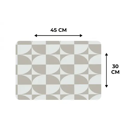Lichtgrijs - Wit - Vierkant - Rond Placemat vinyl groot 368 -specs