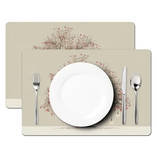 Lichtboom - Winter - Kerst - Meerkleurig Placemat vinyl groot -zzsfeer2_Kitchenyeah-website