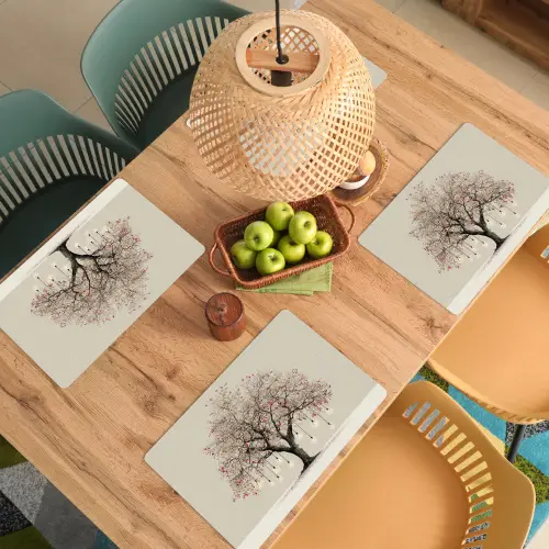 Lichtboom - Winter - Kerst - Meerkleurig Placemat vinyl groot -zzsfeer5_Kitchenyeah-website