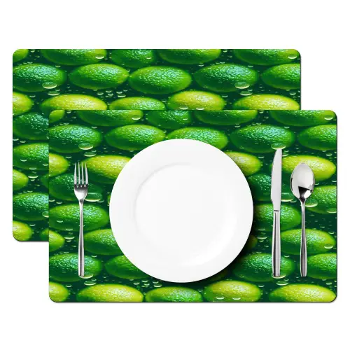 Limoenen - Druppels - Groen Placemat vinyl groot 368 -zzsfeer2_Kitchenyeah-website