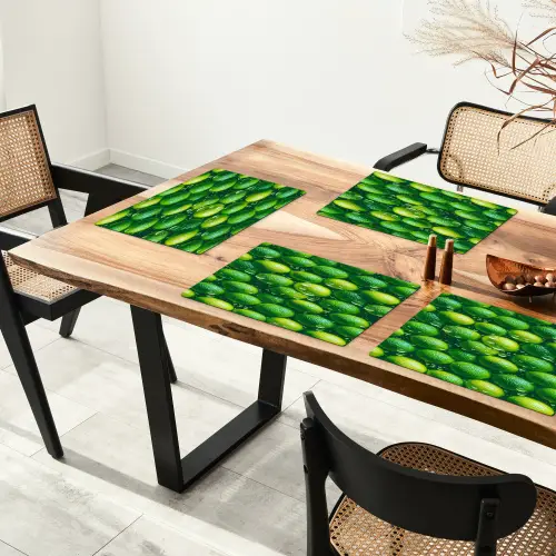 Limoenen - Druppels - Groen Placemat vinyl groot 368 -zzsfeer4_Kitchenyeah-website