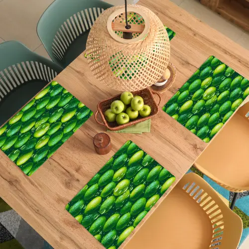 Limoenen - Druppels - Groen Placemat vinyl groot 368 -zzsfeer5_Kitchenyeah-website