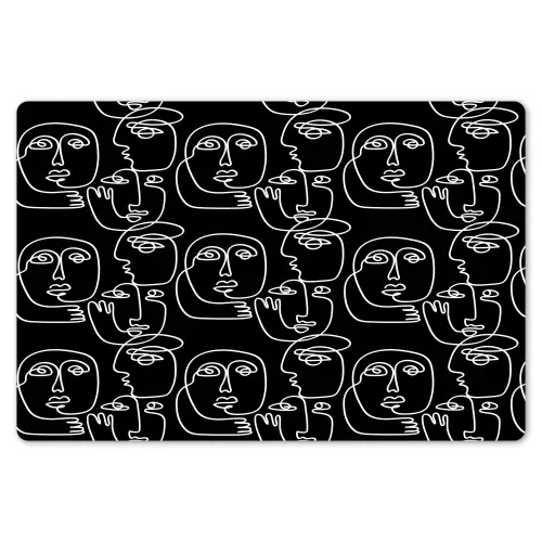 Lijn - Patroon - Gezichten - Abstract Placemat vinyl groot 368 -zzsfeer1_Kitchenyeah-website