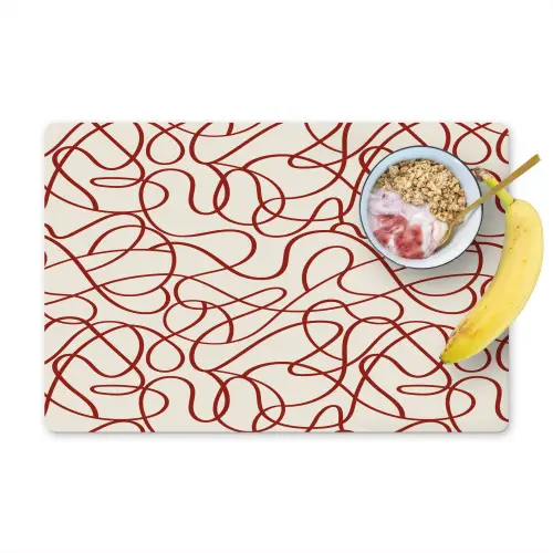 Lijnen - Abstract - Rood - Beige Placemat vinyl groot 368 -zzzproduct_Kitchenyeah-website