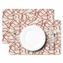 Lijnen - Abstract - Rood - Beige Placemat vinyl groot 368 -zzsfeer2_Kitchenyeah-website