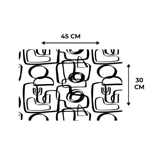 Lijnen - Zwart - Vorm - Abstract Placemat vinyl groot 368 -specs
