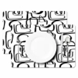 Lijnen - Zwart - Vorm - Abstract Placemat vinyl groot 368 -zzsfeer2_Kitchenyeah-website