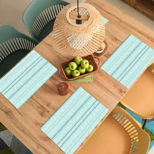 Lijnen - Blauwgroen - Patroon Placemat vinyl groot 368 -zzsfeer5_Kitchenyeah-website