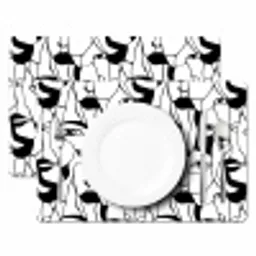 Lijnen - Gezichten - Zwart - Wit Placemat vinyl groot 368 -zzsfeer2_Kitchenyeah-website