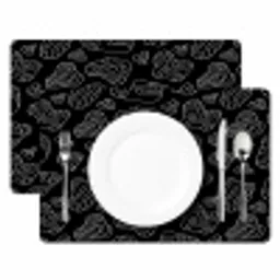 Lijnen - Wit - Zwart Placemat vinyl groot 368 -zzsfeer2_Kitchenyeah-website