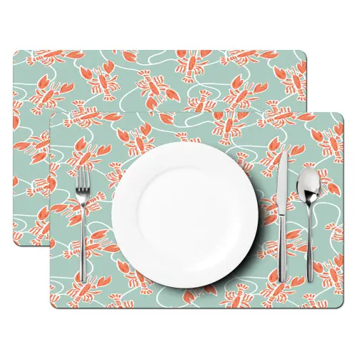 Zee - Kreeft - Groen - Oranje Placemat vinyl groot 368 -zzsfeer2_Kitchenyeah-website
