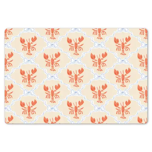Zee - Kreeft  - Blauw - Geel - Oranje Placemat vinyl groot 368 -zzsfeer1_Kitchenyeah-website