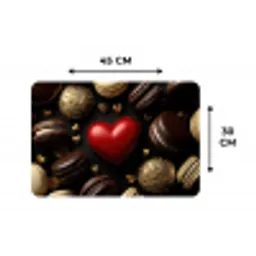Macarons - Rood - Hart Placemat vinyl groot -specs