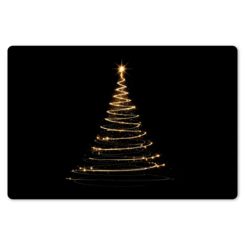 Magisch - Kerstboom - Lichtspiralen - Zwart Placemat vinyl groot -zzsfeer1_Kitchenyeah-website