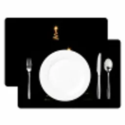 Magisch - Kerstboom - Lichtspiralen - Zwart Placemat vinyl groot -zzsfeer2_Kitchenyeah-website