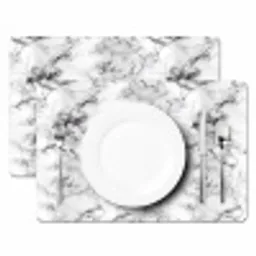 Marmer - Zwart - Dramatisch - Wit Placemat vinyl groot 368 -zzsfeer2_Kitchenyeah-website
