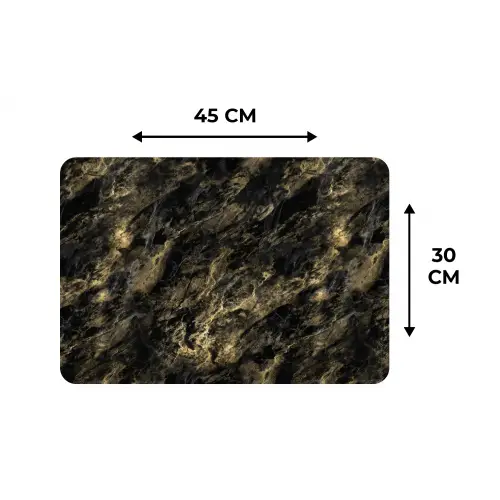 Marmer - Zwart - Goud Placemat vinyl groot 368 -specs