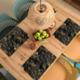Marmer - Zwart - Goudstructuur Placemat vinyl groot 368 -zzsfeer5_Kitchenyeah-website