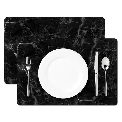 Marmer look - Luxe - Zwart Placemat vinyl groot -zzsfeer2_Kitchenyeah-website
