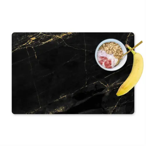 Marmer look - Luxe - Zwart - Goud Placemat vinyl groot -zzzproduct_Kitchenyeah-website