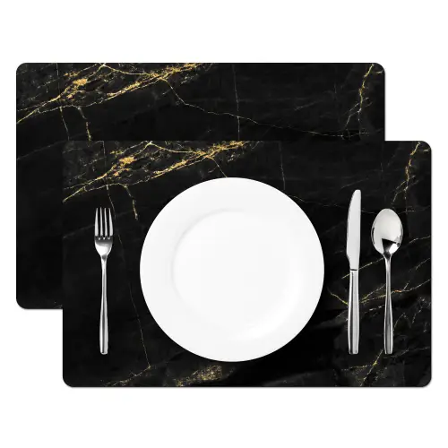 Marmer look - Luxe - Zwart - Goud Placemat vinyl groot -zzsfeer2_Kitchenyeah-website