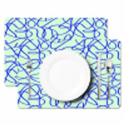 Mint - Blauw - Lijnen - Abstract Placemat vinyl groot 368 -zzsfeer2_Kitchenyeah-website
