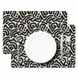 Modern - Abstract - Zwart Placemat vinyl groot 368 -zzsfeer2_Kitchenyeah-website