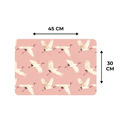 Modern - Kraanvogels - Roze Placemat vinyl groot 368 -specs
