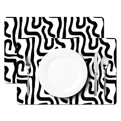 Modern - Lijnen - Zwart Placemat vinyl groot 368 -zzsfeer2_Kitchenyeah-website
