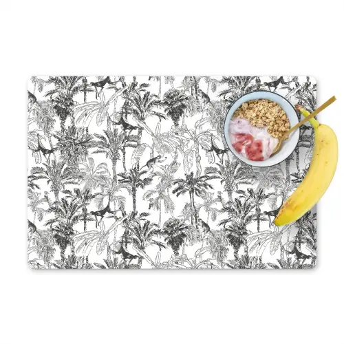 Aap - Oerwoud - Abstract - Grijs Placemat vinyl groot 368 -zzzproduct_Kitchenyeah-website