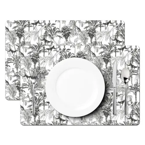 Aap - Oerwoud - Abstract - Grijs Placemat vinyl groot 368 -zzsfeer2_Kitchenyeah-website