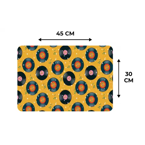 Muziek - Patroon - Geel Placemat vinyl groot 368 -specs
