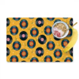 Muziek - Patroon - Geel Placemat vinyl groot 368 -zzzproduct_Kitchenyeah-website