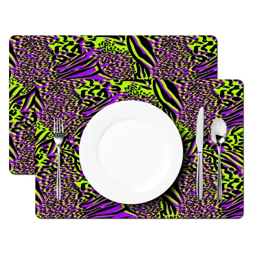 Neon - Paars - Dieren - Patroon Placemat vinyl groot 368 -zzsfeer2_Kitchenyeah-website