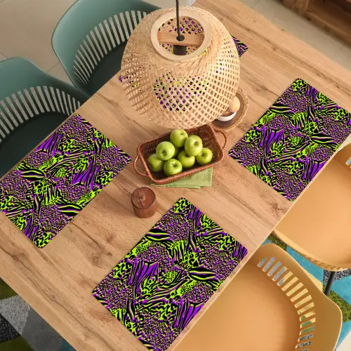 Neon - Paars - Dieren - Patroon Placemat vinyl groot 368 -zzsfeer5_Kitchenyeah-website
