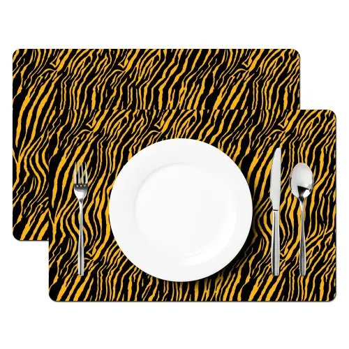 Oranje - Tijger - Zwart - Patroon Placemat vinyl groot 368 -zzsfeer2_Kitchenyeah-website