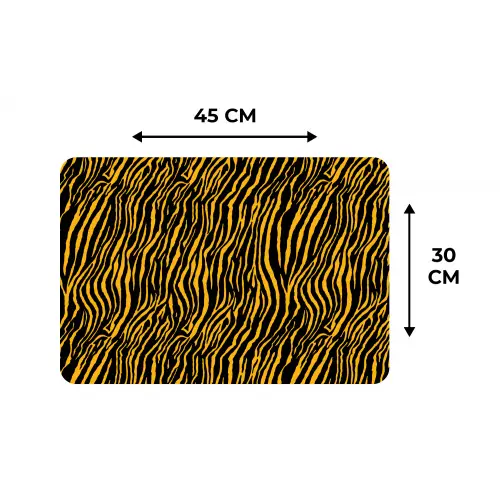 Oranje - Tijger - Zwart - Patroon Placemat vinyl groot 368 -specs