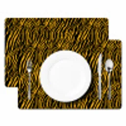 Oranje - Tijger - Zwart - Patroon Placemat vinyl groot 368 -zzsfeer2_Kitchenyeah-website