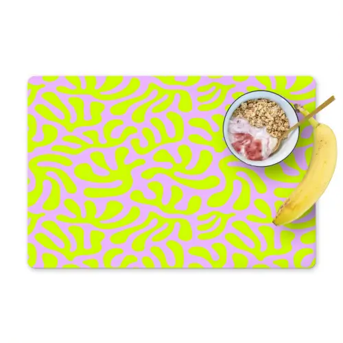 Organisch - Lila - Groen - Patroon Placemat vinyl groot 368 -zzzproduct_Kitchenyeah-website