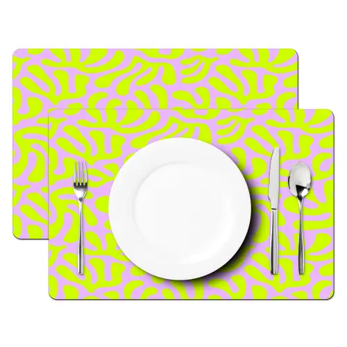 Organisch - Lila - Groen - Patroon Placemat vinyl groot 368 -zzsfeer2_Kitchenyeah-website