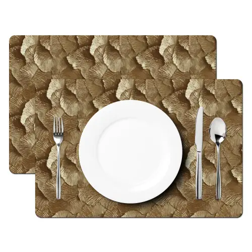 Organisch - Patroon - Bladeren - Goud Placemat vinyl groot 368 -zzsfeer2_Kitchenyeah-website
